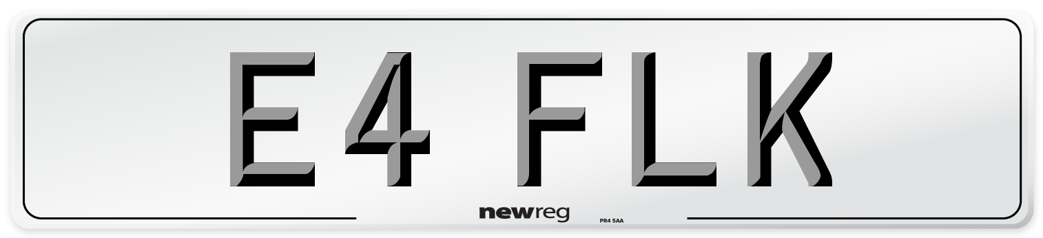 E4 FLK Number Plate from New Reg